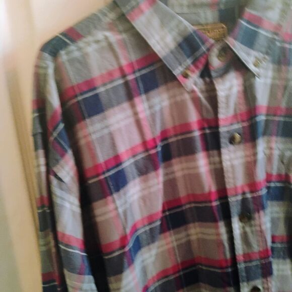 Casual Blue and Red Button Down Shirt - Picture 3 of 10